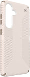 Speck hoesje geschikt voor Samsung Galaxy S25 - Ultieme Bescherming en Grip - Luxe Soft-touch Afwerking - Valbescherming gecertificeerd tot 4 meter - Microban Antibacterieel - Presidio2 Grip lijn - Beige Wit