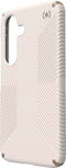 Speck hoesje geschikt voor Samsung Galaxy S25 - Ultieme Bescherming en Grip - Luxe Soft-touch Afwerking - Valbescherming gecertificeerd tot 4 meter - Microban Antibacterieel - Presidio2 Grip lijn - Beige Wit