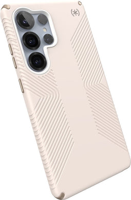 Speck hoesje geschikt voor Samsung Galaxy S25 Ultra - Ultieme Bescherming en Grip - Luxe Soft-touch Afwerking - Valbescherming gecertificeerd tot 4 meter - Microban Antibacterieel - Presidio2 Grip lijn - Beige Wit