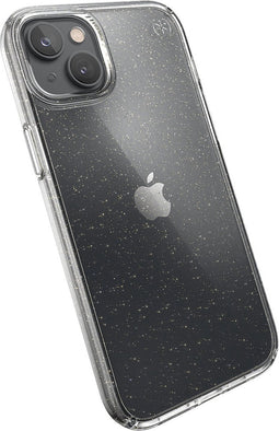 Speck Presidio Perfect Clear geschikt voor Glitter Apple iPhone 14 Plus/15 Plus Clear / - Goud Glitter - with Microban