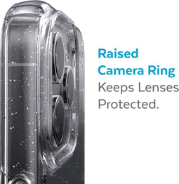 Speck Presidio Perfect Clear Glitter Apple iPhone 13 Pro Clear / Platinum Glitter - with Microban