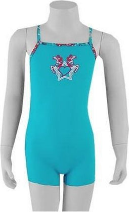 Speedo - Glimmer Legsuit Girls - Badpak Speedo - 92 - AquaBlue/Red