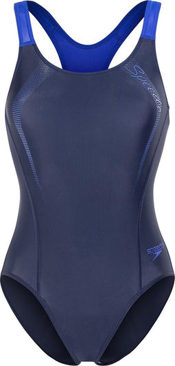 speedo Sports Logo Medalist Badpak Dames blauw Maat S