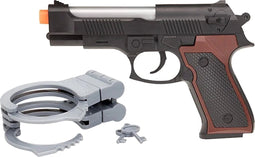 Speelgoed politie pistool met handboeien - met licht en geluid - inclusief batterijen