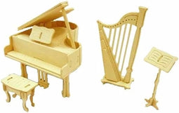 Poppenhuis muziekinstrumenten - bouwpakket - schaal 1:12 - hout - speelgoed - Houten bouwpakketten