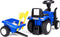 Speelgoed tractor - met aanhanger - interactief stuur - blauw