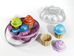 Speelset cupcake zandvormen in emmer