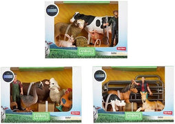Speelset Medium boerderijdieren - Set met 3 dieren en boerin - Inclusief accessoires