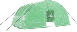 vidaXL - Tuinkas - met - stalen - frame - 24 - m² - 6x4x2,85 - m - groen