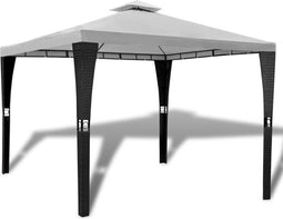 vidaXL - Prieel - met - dak - 3x3 - m - crèmewit