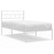 vidaXL - Bedframe - met - hoofdbord - metaal - wit - 100x190 - cm