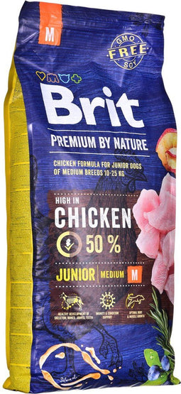 Brit Premium by Nature hondenvoer Junior M 15 kg - Hond