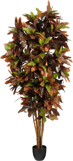 Mica Decorations Kunstplant Croton - 75x75x180 cm - Polyester - Groen