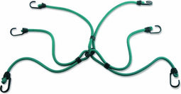 Spider bungee with 6 legs 80cm - colour : greendouble reverse hook