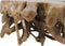 Spider Coffee Table - 80x80x40cm - Teak Root