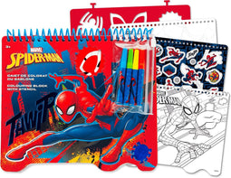 Spiderman Kleurblok met Stiften en Sjablonen
