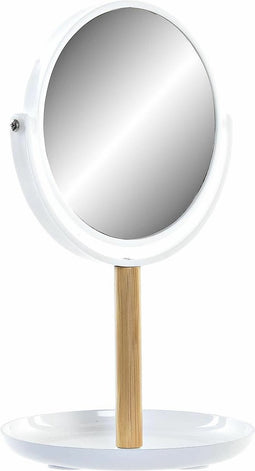 Spiegel DKD Home Decor Natuurlijk Aluminium Wit Bamboe PS (17 x 17 x 31 cm)