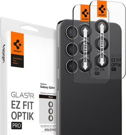 Spigen Optik Pro Geschikt voor Samsung Galaxy S24 Plus - Camera Lens Protector Glas - 2-Pack - Zwart