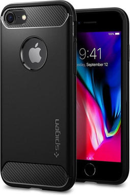 Spigen Rugged Armor case iPhone 7 8 hoesje - Zwart