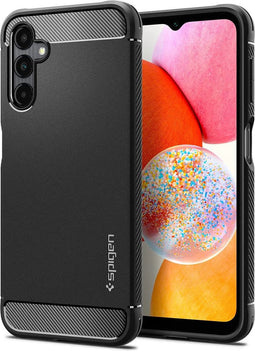 Spigen Rugged Armor Hoesje Geschikt voor Samsung Galaxy A14 - Back Cover met Air Cushion Zwart