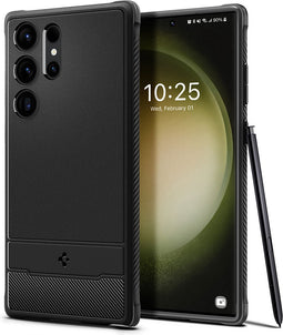 Spigen Rugged Armor Hoesje Geschikt voor Samsung Galaxy S23 Ultra Back Cover Zwart