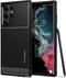 Spigen Rugged Armor Samsung Galaxy S22 Ultra Hoesje Back Cover Zwart