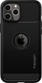 Spigen Rugged Armor TPU met Air Cushion carbonvezels hoesje geschikt voor iPhone 12 en iPhone 12 Pro - zwart