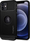 Spigen Rugged Armor TPU met Air Cushion carbonvezels hoesje geschikt voor iPhone 12 en iPhone 12 Pro - zwart