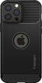 Spigen Rugged Armor TPU met Air Cushion carbonvezels hoesje geschikt voor iPhone 13 Pro - zwart