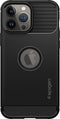 Spigen Rugged Armor TPU met Air Cushion carbonvezels hoesje geschikt voor iPhone 13 Pro Max - zwart