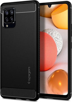 Spigen - Samsung Galaxy A42 5G Hoesje - Back Case Rugged Armor Mat Zwart