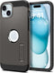 Spigen Tough Armor Hoesje geschikt voor Apple iPhone 15 Plus | Compatible met MagSafe | Back Cover Hoesje | Uitklapbare Kick Stand | Gunmetal