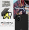 Spigen Tough Armor Hoesje geschikt voor Apple iPhone 15 Plus | Compatible met MagSafe | Back Cover Hoesje | Uitklapbare Kick Stand | Gunmetal