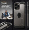 Spigen Tough Armor Hoesje geschikt voor Apple iPhone 15 Pro Max | Compatible met MagSafe | Back Cover Hoesje | Uitklapbare Kick Stand | Gunmetal