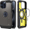 Spigen Tough Armor Hoesje geschikt voor Apple iPhone 15 Pro Max | Compatible met MagSafe | Back Cover Hoesje | Uitklapbare Kick Stand | Gunmetal