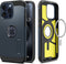 Spigen Tough Armor Hoesje geschikt voor Apple iPhone 15 Pro Max | Compatible met MagSafe | Back Cover Hoesje | Uitklapbare Kick Stand | Metal Slate