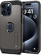 Spigen Tough Armor Hoesje geschikt voor Apple iPhone 15 Pro Max | Compatible met MagSafe | Back Cover Hoesje | Uitklapbare Kick Stand | Gunmetal
