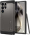 Spigen Tough Armor Hoesje Geschikt voor Samsung Galaxy S24 Ultra - Back Cover met Kickstand Gunmetal