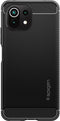 Spigen - Xiaomi Mi 11 Lite 5G Hoesje - Back Case Rugged Armor Mat Zwart