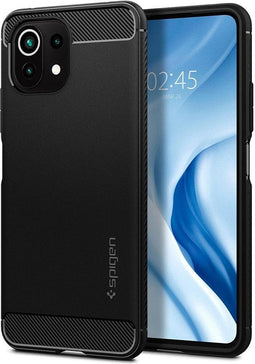 Spigen - Xiaomi Mi 11 Lite 5G Hoesje - Back Case Rugged Armor Mat Zwart