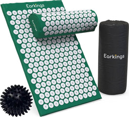 Spijkermat Acupressuur Mat - Shakti Mat met Massagebal en Draagtas - Massagemat 68x42x2 cm Earkings - Groen