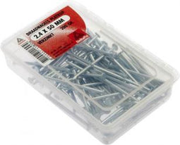 Spijkers. DRAAD-NAGELS PLATKOP. VERZINKT. 2.0X40mm. lang. 200 Gram. DeltafiX