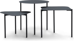 SPINDER DESIGN DO-RE-MI Bijzettafels set van 3 - Zwart