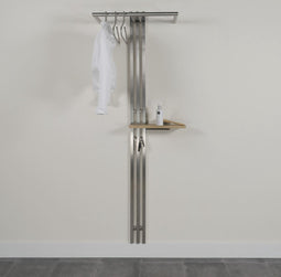 Spinder Design Senza 6 - Wandkapstok 68x28x190 - RVS/Eiken