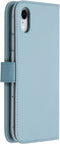 Selencia iPhone XR - Echt Lederen Bookcase - 3 Pashouders - Lichtblauw
