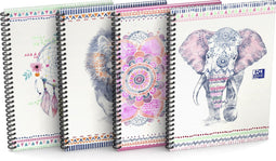Spiraalblok oxford boho spirit b5 lijn 60vel ass - 5 stuks