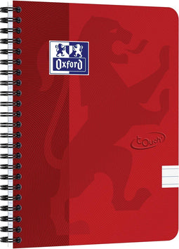 Spiraalblok Oxford Touch A5 lijn 70vel rood | 5 stuks