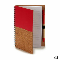 Spiraalnotitieblok met Pen Pincello 1711112 12,5 x 18 cm Hout (12 Stuks)