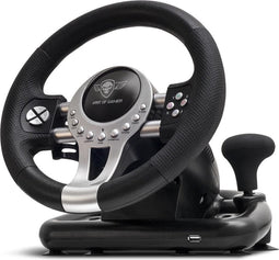 Spirit of Gamer Race Stuur – Geschikt voor PS4/PS3/Xbox One/Pc/Race Stuur – Race Stuur met Pedalen – Stevige Bevestiging – Race Stuur met Handschakelaar – 180 Graden Stuurhoek – Zwart
