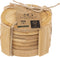 Secret de Gourmet glazen Onderzetters - 6x stuks - bamboe hout - rond - D10 cm - glazenonderzetter - in houder